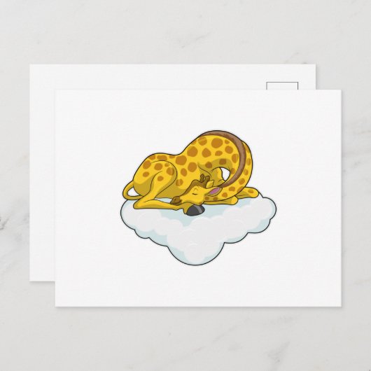 Giraffe op wolken briefkaart (Voorkant / Achterkant)