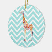 Giraffe op zigzag chevron. keramisch ornament (Links)
