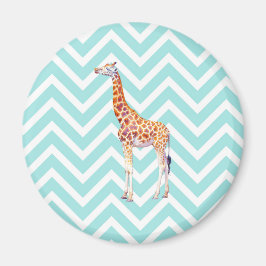 Giraffe op zigzag chevron. magneet