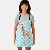 Giraffe op zigzag chevron. schort (Insitu)