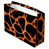 Giraffe orange et noire Motif Grand sac cadeau (Dos Angle)