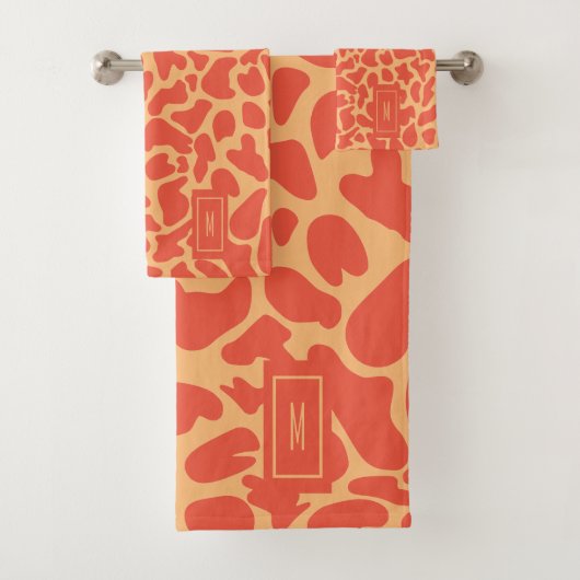 Giraffe Orange Monogramme Moderne Fille (En situation)