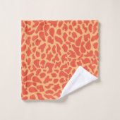Giraffe Orange Monogramme Moderne Fille (Gant de toilette)
