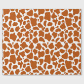 Giraffe Orange Print Gift Wrapping Paper Cadeaupapier (Vlak)