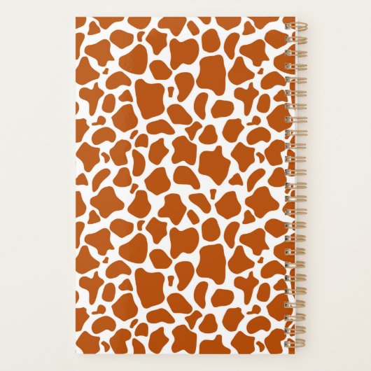 Giraffe Orange Print Notebook Planner  (Achterkant)