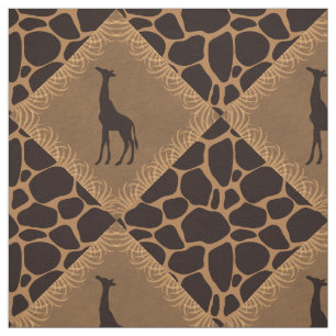 Giraffe over proefdruk stof