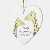 Giraffe paar bruiloft Jubileum Keramisch Ornament (Links)