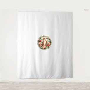 Giraffe paar illustratie Giraffe liefhebbers Wandkleed