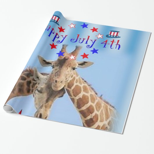 Giraffe pakpapier op 4 juli (Uitgerold)