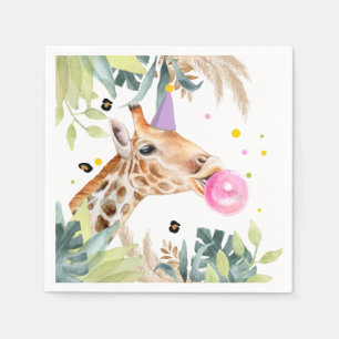 Giraffe Partij Dieren Verjaardag Zoo Safari Servet