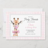 Giraffe Party Invitation d'anniversaire animal - r (Devant)