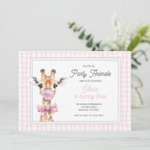 Giraffe Party Invitation d'anniversaire animal - r (Debout devant)