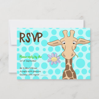 Giraffe Party RSVP-kaart RSVP Kaartje
