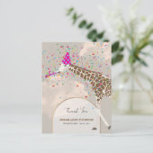 Giraffe Partying Safari Theme Baby Aankondiging (Staand voorkant)