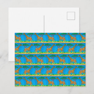 Giraffe (patroon) - Ansichtkaart Briefkaart