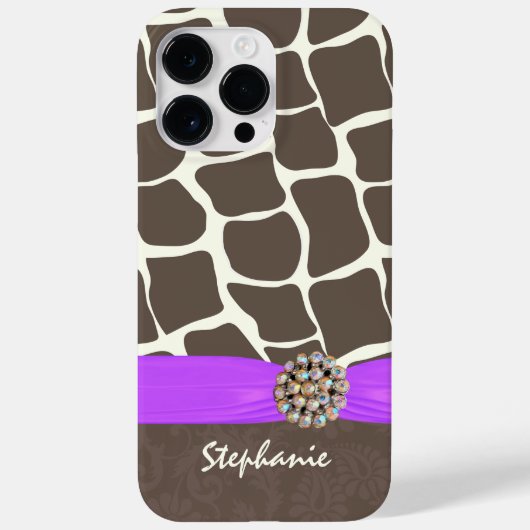Giraffe Patroon Gedrukt lint en rohineston Case-Mate iPhone Case (Achterkant)