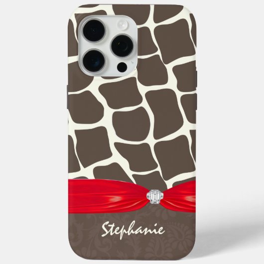 Giraffe Patroon Gedrukt lint en rohineston Case-Mate iPhone Case (Achterkant)