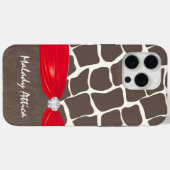 Giraffe Patroon Gedrukt Lint Faux Crystal Case-Mate iPhone Case (Achterkant (horizontaal))