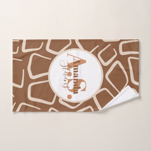 Giraffe Patroon Monogram Pickleball Towel Handdoek (Handdoek)