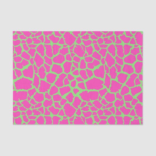 Giraffe Patroon roze en groen Tissuepapier (Voorkant)