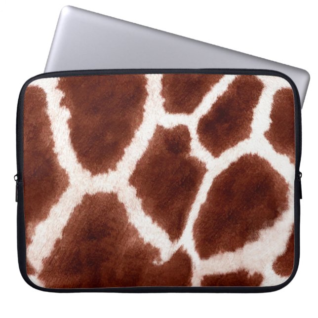 Giraffe Pattern Animal Print Laptop Sleeve (Voorkant)