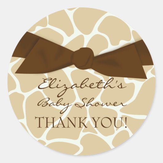 Giraffe Pattern Baby shower Stickers (Voorkant)