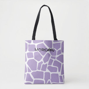 Giraffe Pattern Canvas tas - Paarse en witte ontwe