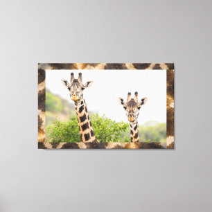Giraffe Peek-a-boo Portret Wall Art Canvas Afdruk