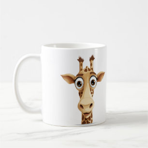 Giraffe Peeking Schattige Schattig Grappig Dier Ca Koffiemok