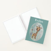 Giraffe peinte à la main mignonne Carnet Customisé (Intérieur)
