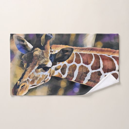 Giraffe Peinture art Vintage (Serviette à main)
