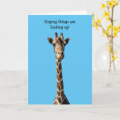 Giraffe Penser de vous carte de note (Fleur jaune)