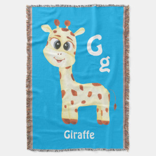Giraffe personaliseren ABC: Letter G - Jouw namen Deken