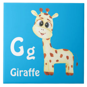 Giraffe personaliseren ABC: Letter G - Jouw namen  Tegeltje