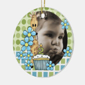 Giraffe personnalisée 2e anniversaire ornement pho (Gauche)