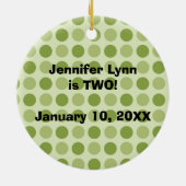 Giraffe personnalisée 2e anniversaire ornement pho (Dos)