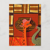 Giraffe Pet Art Print Briefkaart (Voorkant)
