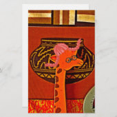 Giraffe Pet Art Print Briefpapier (Voorkant / Achterkant)