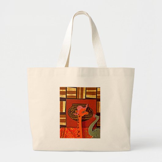 Giraffe Pet Art Print Grote Tote Bag (Voorkant)