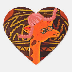 Giraffe Pet Art Print Hart Sticker