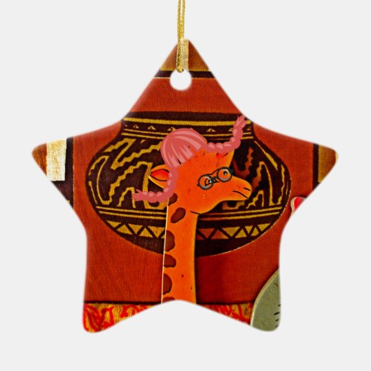 Giraffe Pet Art Print Keramisch Ornament (Voorkant)