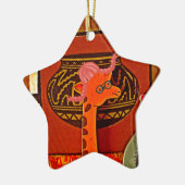 Giraffe Pet Art Print Keramisch Ornament (Links)
