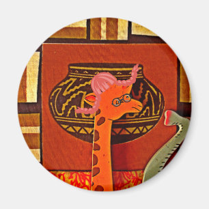Giraffe Pet Art Print Magneet