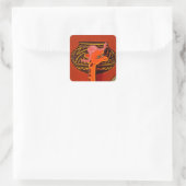 Giraffe Pet Art Print Vierkante Sticker (Tas)