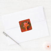 Giraffe Pet Art Print Vierkante Sticker (Envelop)