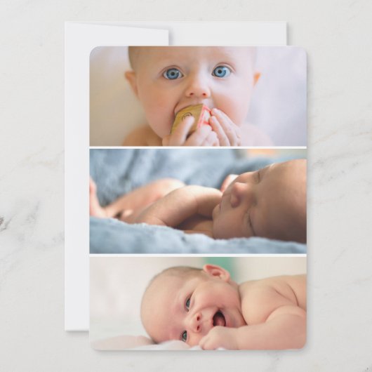 Giraffe Photo Collage Faire-part de naissance (Dos)