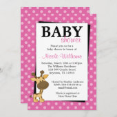 Giraffe Pokka Dot Girafe Invitations De Douche Pou (Devant / Derrière)