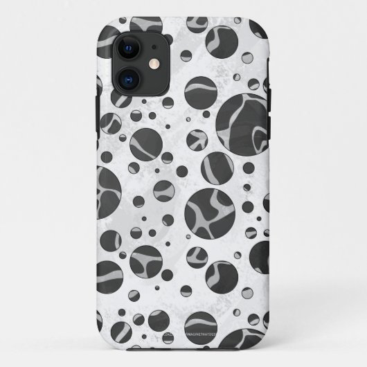 Giraffe Polka Dot Black en Light Grey Print Case-Mate iPhone Case (Achterkant)