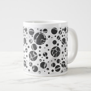 Giraffe Polka Dot Black en Light Grey Print Extra Grote Beker
