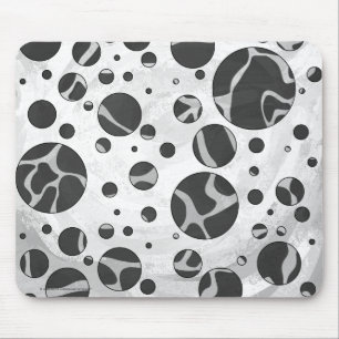 Giraffe Polka Dot Black en Light Grey Print Muismat